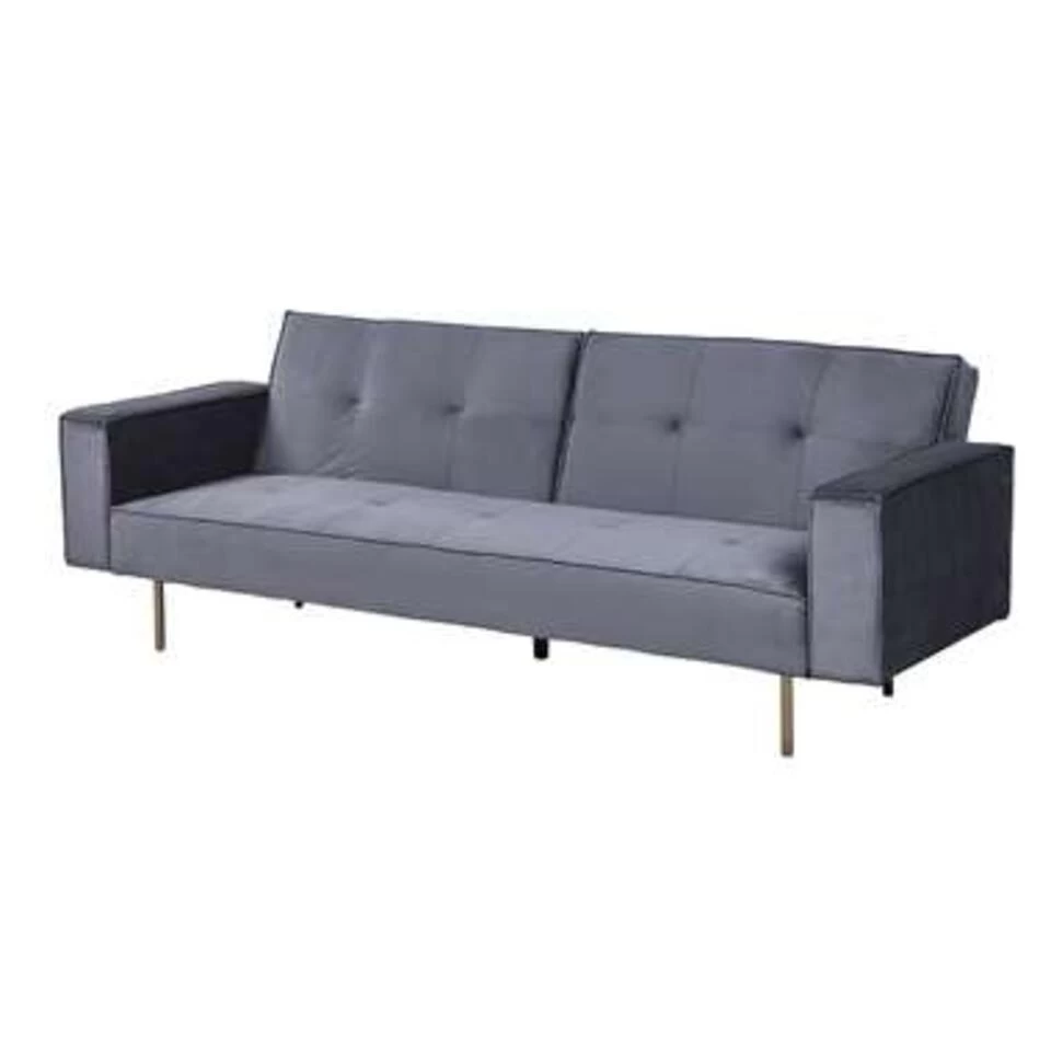 Beliani Driezitsbank - VISNES Grijs Fluweel - Image 4