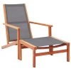 VidaXL Tuinstoel Met Voetensteun Eucalyptushout En Textileen Grijs