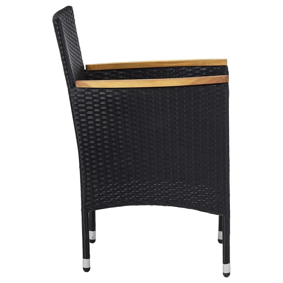 VidaXL Tuinstoelen 2 St Poly Rattan Zwart - Image 4