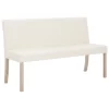VidaXL Bankje 139,5 Cm Kunstleer Crème