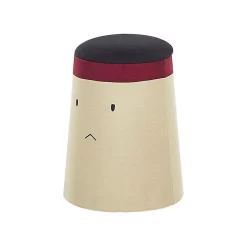 Beliani Poef SAMURAI - Beige Kunstlinnen