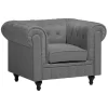 Beliani Fauteuil CHESTERFIELD - Grijs Polyester