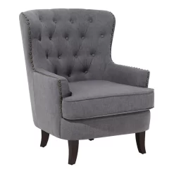 Beliani Fauteuil VIBORG - Grijs Polyester