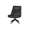 WOOOD Skyler Draaifauteuil - Kunstleer - Zwart - 94x67x85
