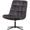 WOOOD Job Draaifauteuil - Velvet - Antraciet - 101x70x85