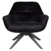 Giga Meubel Velvet Fauteuil Zwart - 78x75x78cm - Metaal - Shannon