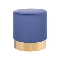 Beliani Poef SOPHIA - Blauw Fluweel