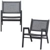 WOOOD Pem Fauteuil Outdoor - Aluminium - Zwart - Set Van 2