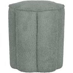 WOOOD Ollie Poef - Polyester - Aqua - 46x40x40