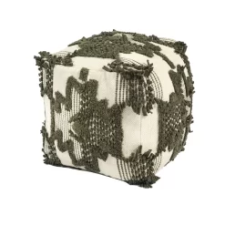 Giga Meubel Poef Kubus Groen/Grijs - 45x45x45cm - Poef Liam