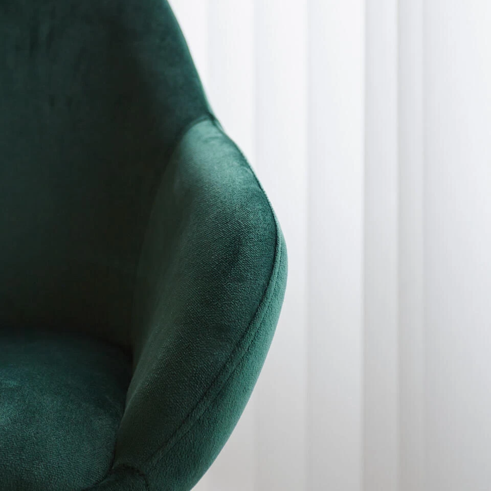 Barkruk Elise Velvet Groen Draaibaar Met Armleuning Zithoogte 79 Cm Stof - Image 4