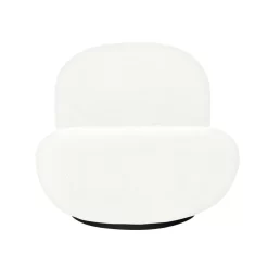 Giga Meubel Draaifauteuil Teddy Wit - Zithoogte 44cm - Fauteuil Swivel