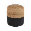 Beliani Poef DALAMA - Zwart Katoen, Jute