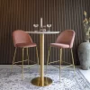 Giga Meubel Barstoel Velvet Roze Brass - Zithoogte 77cm