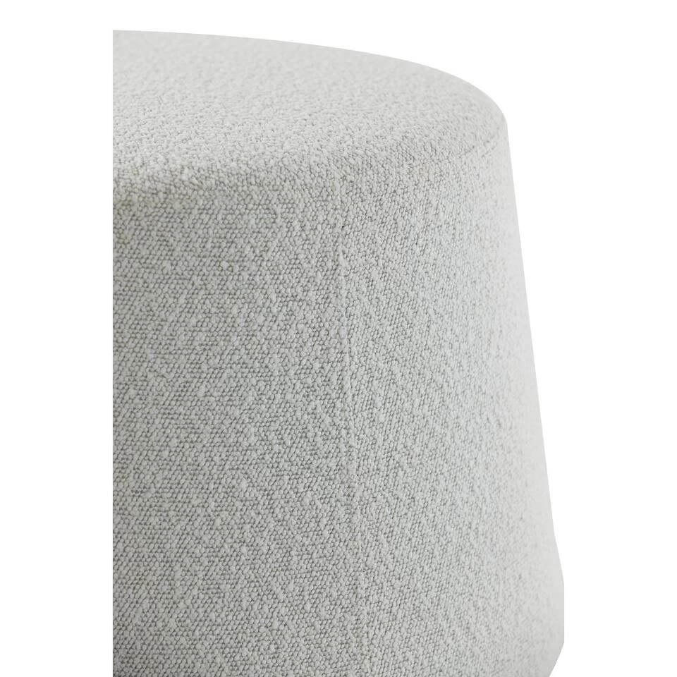 Poef Lauryn - Wit Bouclé - Ø59cm - Afbeelding 3