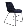 Set Van 2 Eetkamerstoelen Industrieel Mira Velvet Blauw - Stof - Blauw