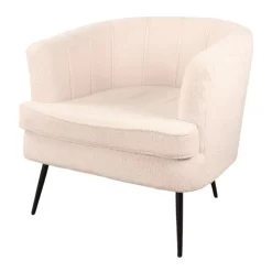 DS4U® Norah Fauteuil Teddy - Stof - Wit