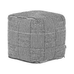 Beliani Poef PANDRAN - Zwart Katoen