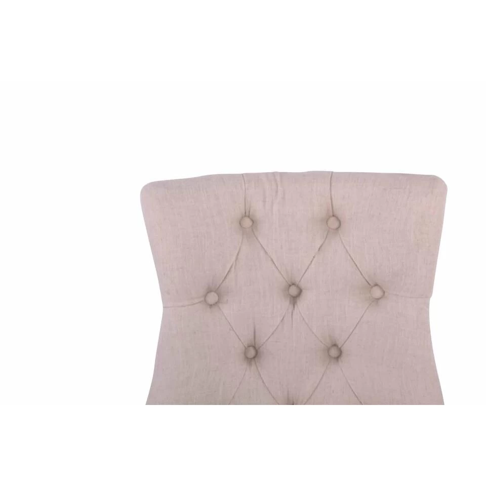 CLP Set Van 2 Eetkamerstoelen Aberdeen Licht Bruin Frame Stof Crème - Image 4