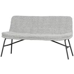 WOOOD Lucy Eetkamerbankje - Bouclé - Off White - 87x150x67