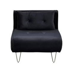 Beliani Eenpersoonsbank - VESTFOLD Zwart Fluweel