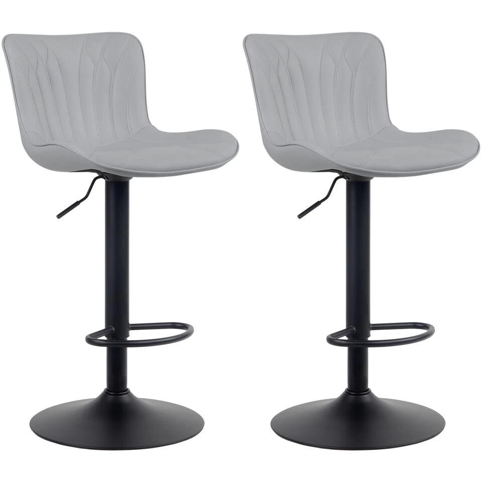 CLP Set Van 2 Barkrukken Linus Kunstleder Grijs