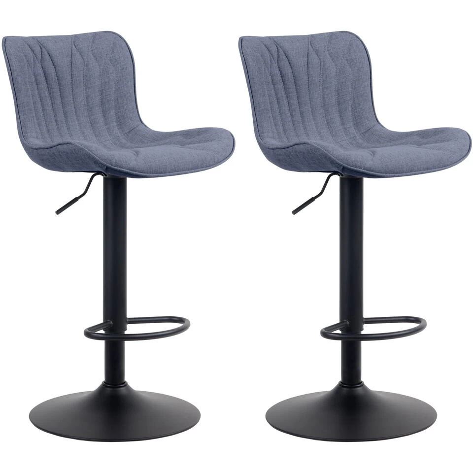 CLP Set Van 2 Barkrukken Linus Stof Blauw