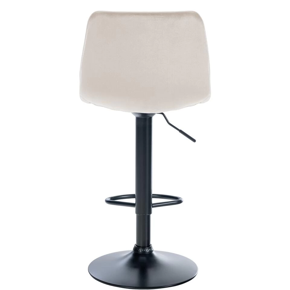 CLP Barkruk Lex Zwart Frame Fluweel Crème - Image 4