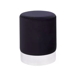 Beliani Poef BRIGITTE - Zwart Fluweel