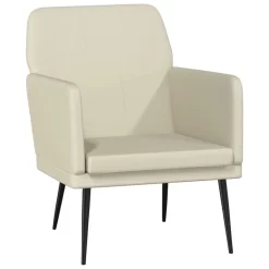VidaXL Fauteuil 61x78x80 Cm Kunstleer Crèmekleurig