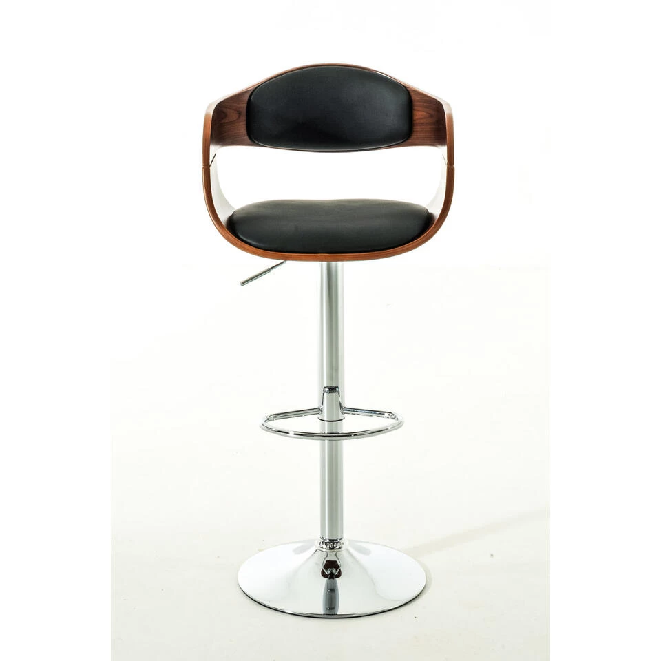 CLP Barkruk Kingston Kunstleder Walnoot Zwart - Image 2