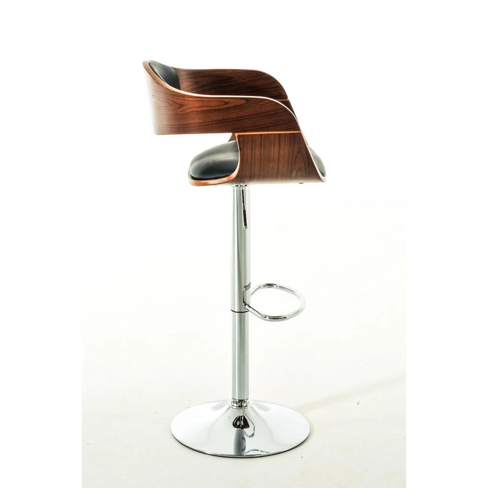 CLP Barkruk Kingston Kunstleder Walnoot Zwart - Image 3