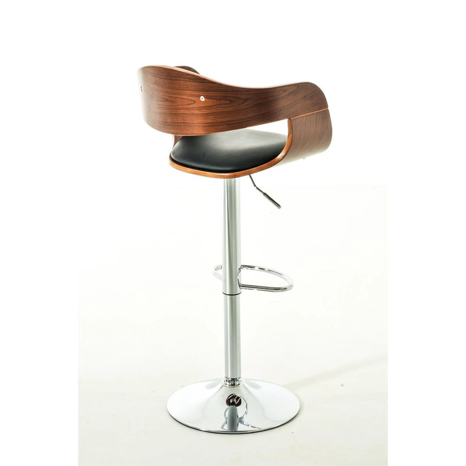 CLP Barkruk Kingston Kunstleder Walnoot Zwart - Image 4