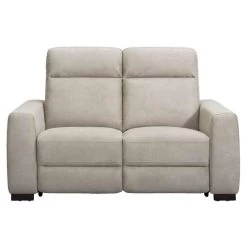 Bank James 2-zits - Lederlook - Zilvergrijs