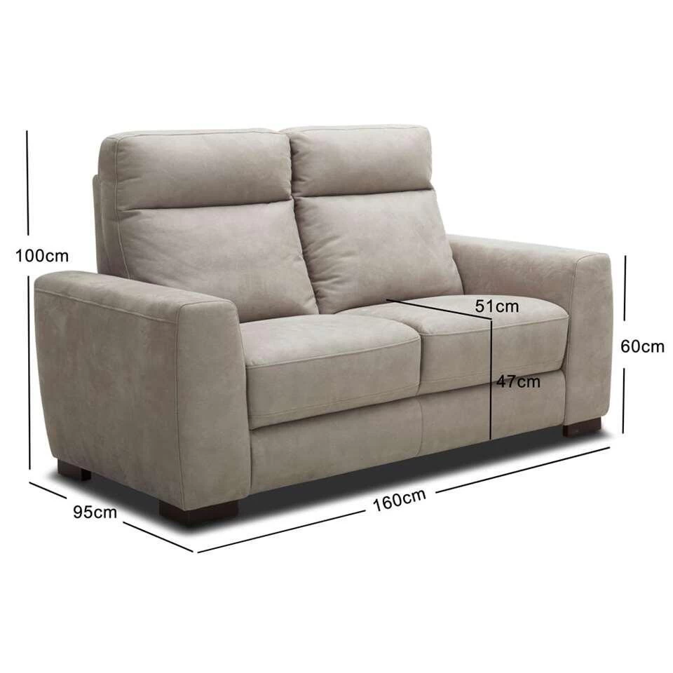 Bank James 2-zits - Lederlook - Zilvergrijs - Image 3