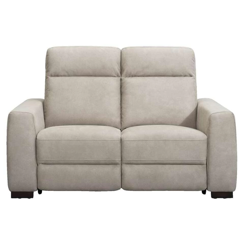 Bank James 2-zits - Lederlook - Zilvergrijs