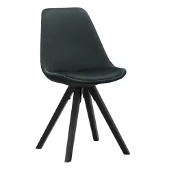 Eetkamerstoel Senja - Velvet - Groen - Zwart Hout