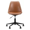 Bureaustoel Senja - Lederlook - Cognac - Zwart Metaal
