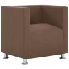 VidaXL Fauteuil Kubus Stof Bruin