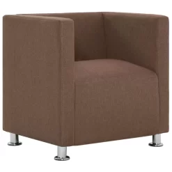 VidaXL Fauteuil Kubus Stof Bruin