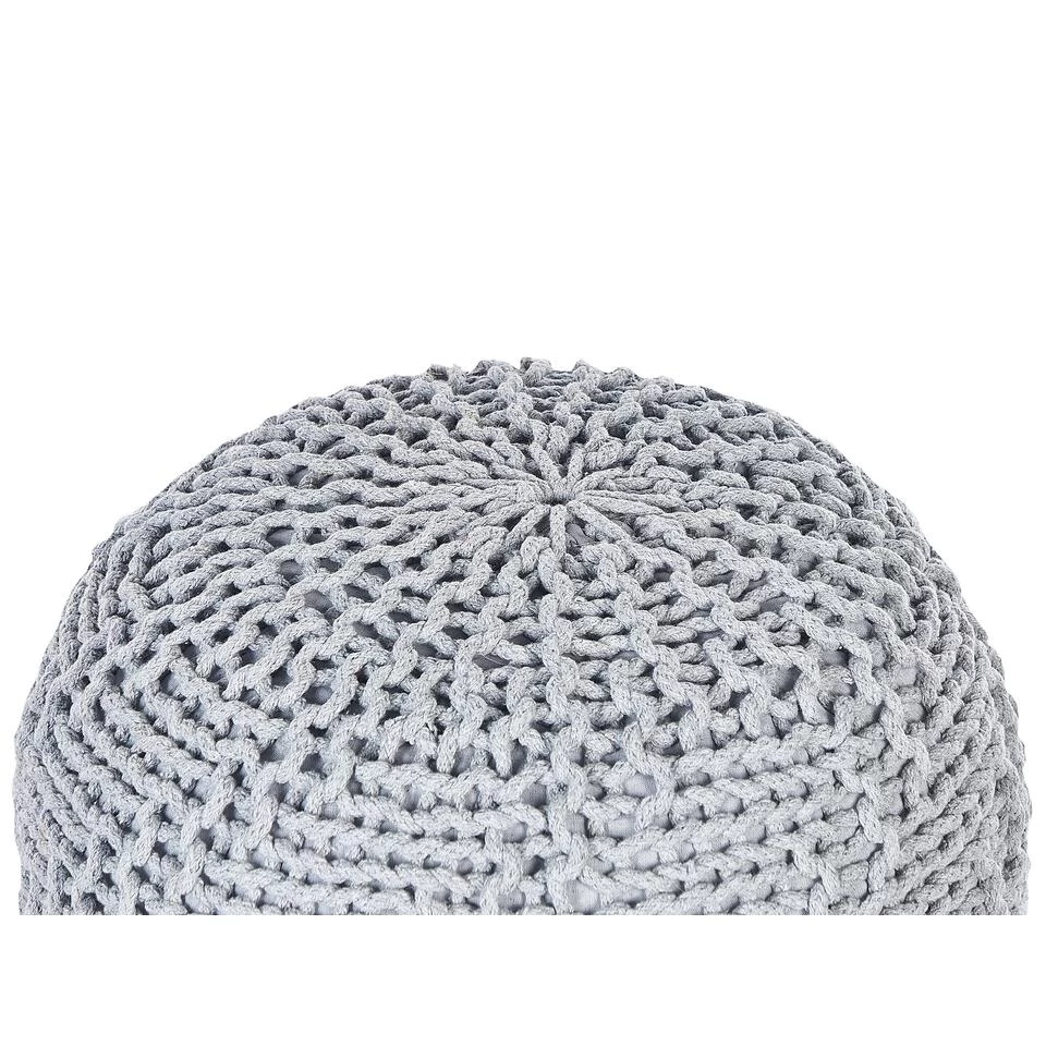 Beliani Poef PRIENE - Grijs Katoen - Image 4