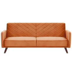 Beliani Driezitsbank - SENJA Oranje Fluweel