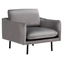 Beliani Fauteuil VINTERBRO - Grijs Fluweel