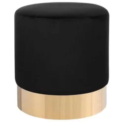 Beliani Poef SOPHIA - Zwart Fluweel