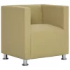 VidaXL Fauteuil Kubus Stof Groen