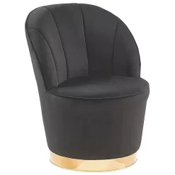 Beliani Fauteuil ALBY - Zwart Fluweel