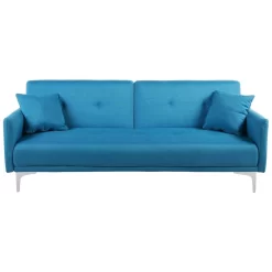 Beliani Driezitsbank - LUCAN Blauw Polyester