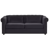 Beliani Driezitsbank - CHESTERFIELD Zwart Fluweel
