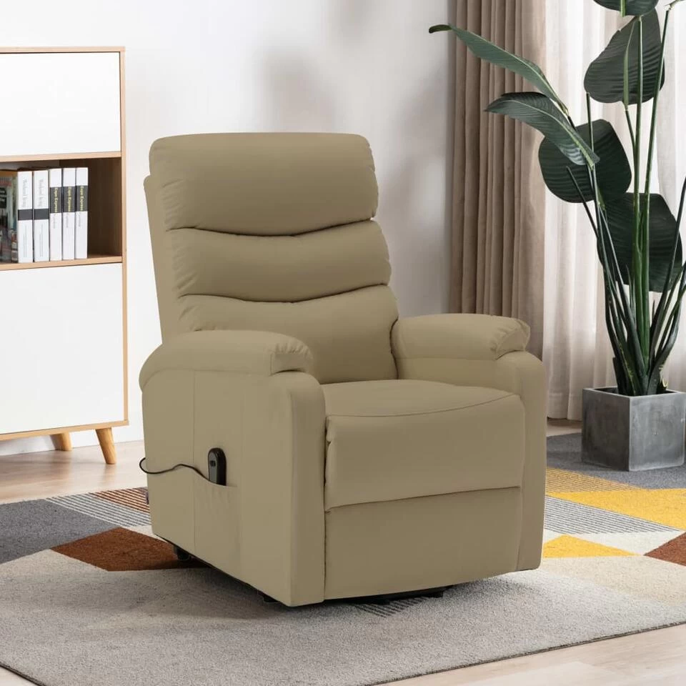 VidaXL Sta-op-stoel Kunstleer Cappuccinokleurig - Afbeelding 2