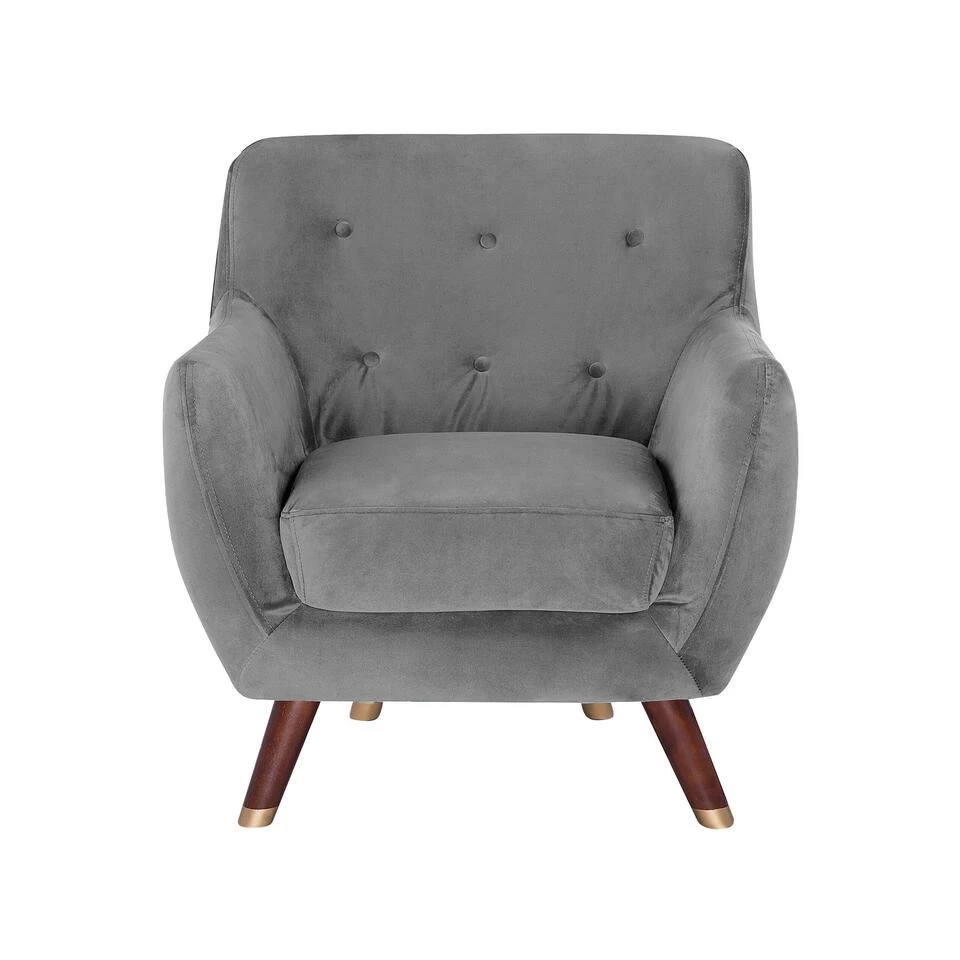 Beliani Fauteuil BODO - Grijs Fluweel - Image 4